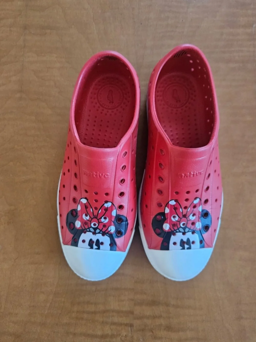 Native Kids Red Minnie Mouse Slip-On Shoes
